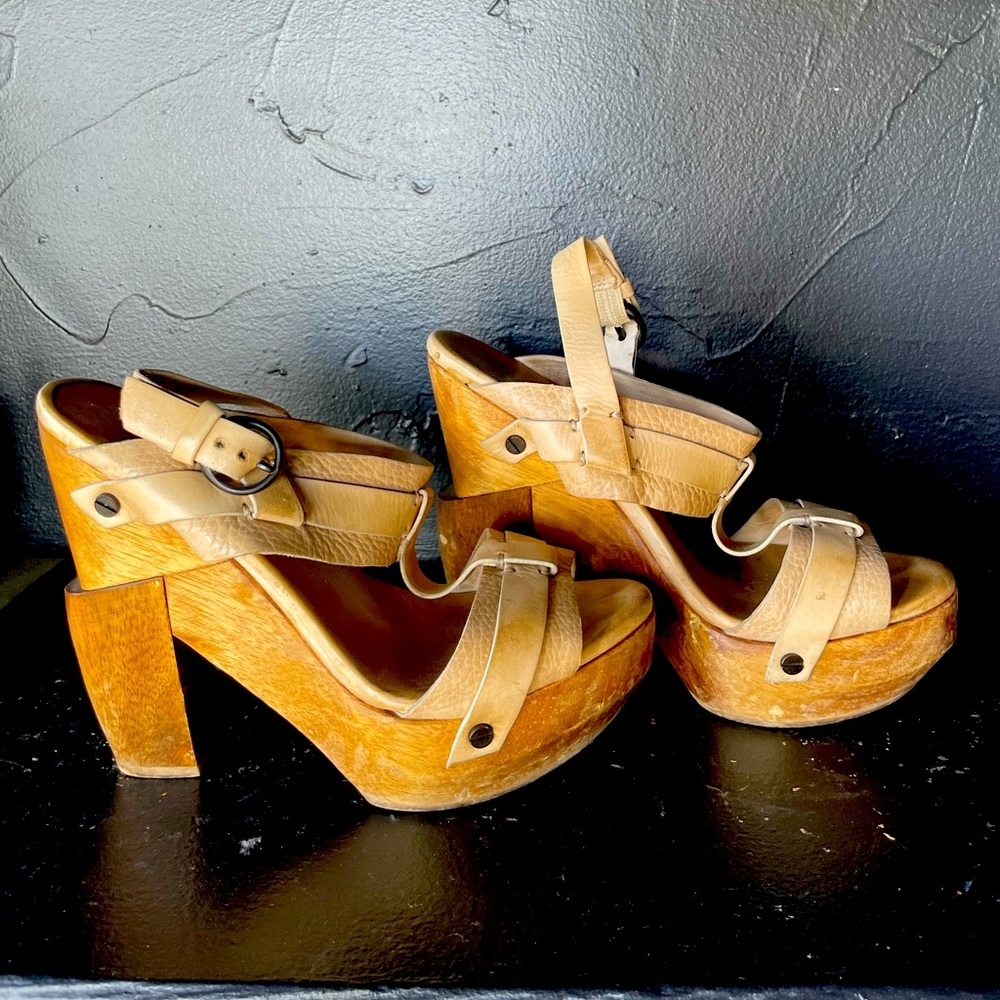 All Saints wooden block heels